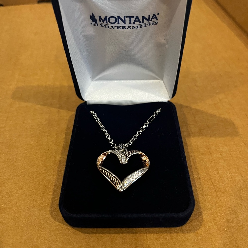 Montana Silversmiths Silver and Gold Heart Necklace